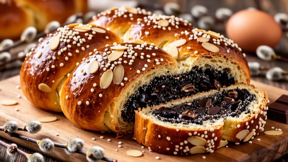 Пасхальное дополнение к куличам: заплетаем косу с маком, шоколадом и изюмом — лучшая плетенка на праздники