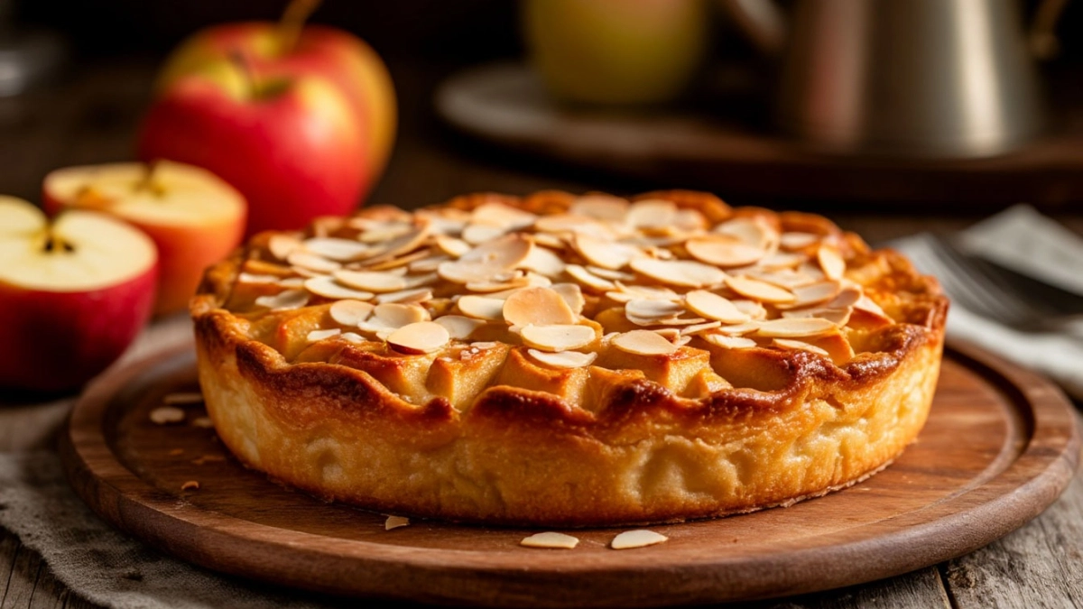 Шарлотка — прошлый век: попробуйте яблочный пирог с творожным слоем и миндальными лепестками