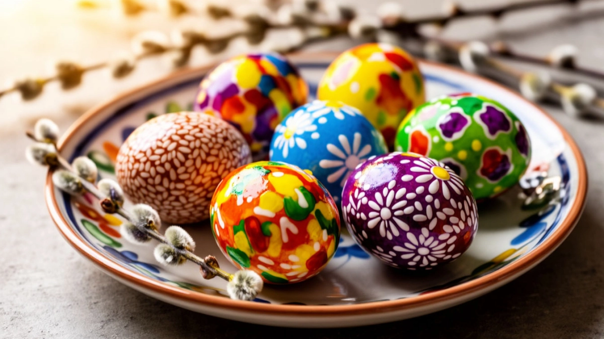 Красим яйца на Пасху: простой способ получить разноцветный узор без заморочек — праздничный декор за 10 минут