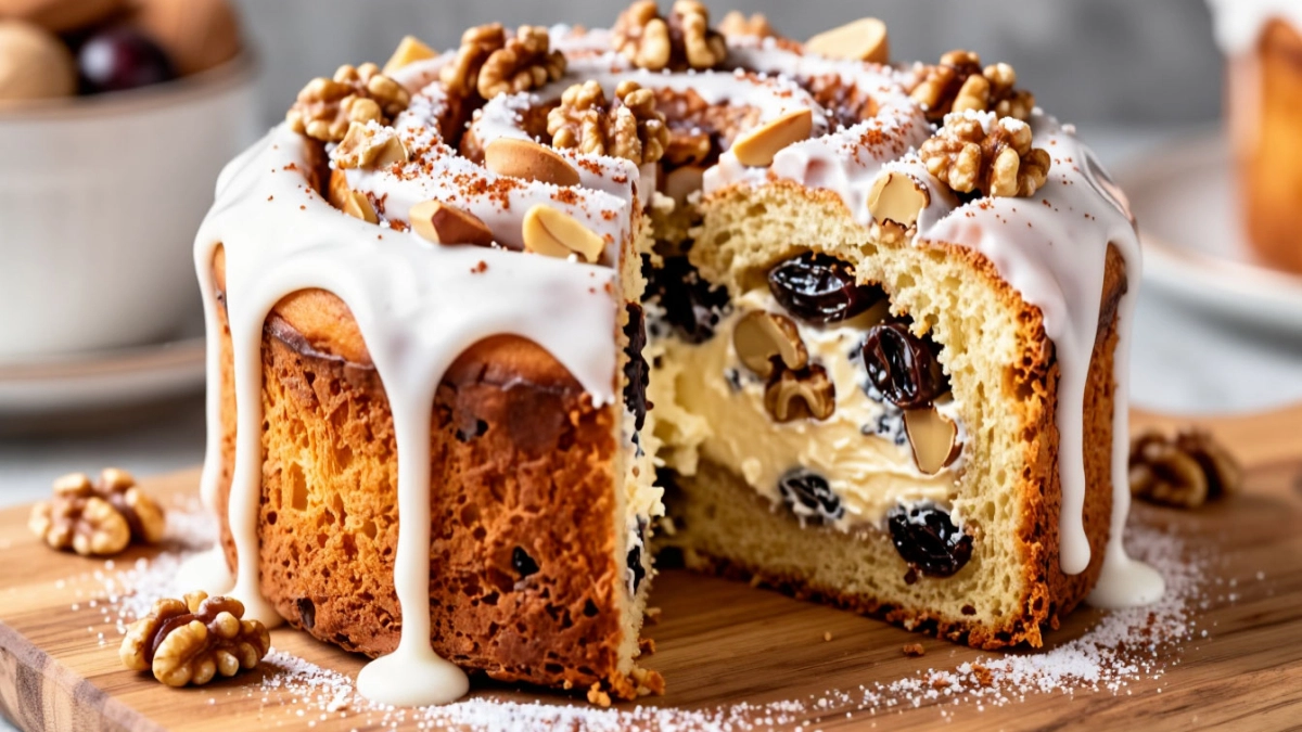 Пасхальный кулич с творожным сыром и изюмом: необычная начинка «а-ля Синнабон» — гости будут в восторге