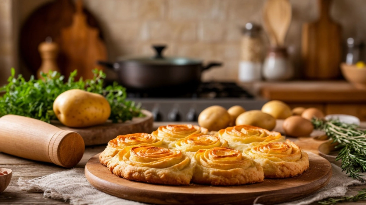 Аромат Прованса и никаких яиц: готовлю постную галету-розочку из картошки