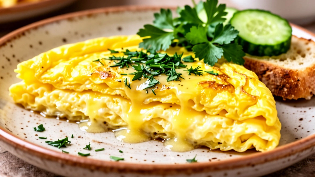 Пышный омлет без молока: секрет бархатистой текстуры — не оседает и не становится резиновым