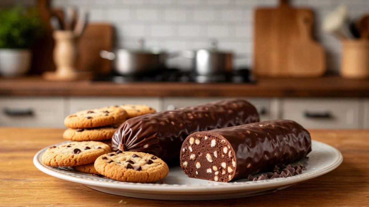 Шоколадная колбаса из печенья и какао: тот самый десерт без выпечки из советского прошлого