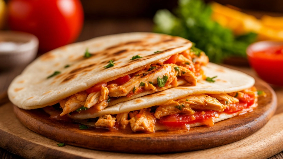 Идеальный ужин за четверть часа: курица, лаваш и много сыра — готовим кесадилью