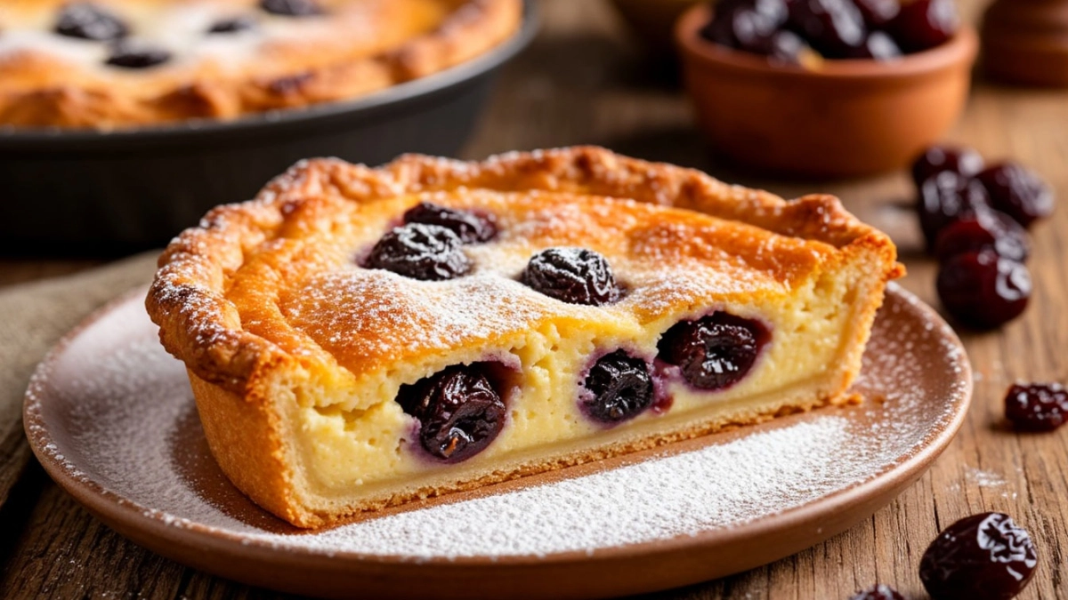 Французский пирог без разрыхлителя: 4 яйца, мука, чернослив — и духовка творит своё дело
