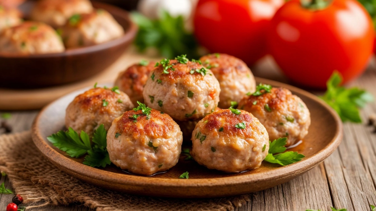 Вместо обычных котлет из куриного фарша — биточки с начинкой: сочнее и вкуснее во много раз