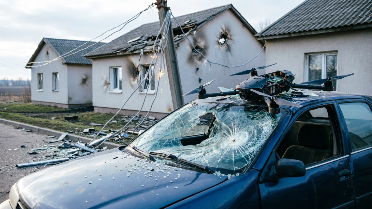 Обломки дронов повредили три дома и ЛЭП в Воронежской области