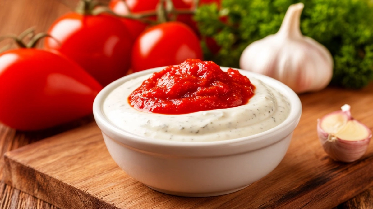 Вместо кетчупа к мясу — белый грузинский соус с аджикой и чесноком: идеальный выбор для шашлыка