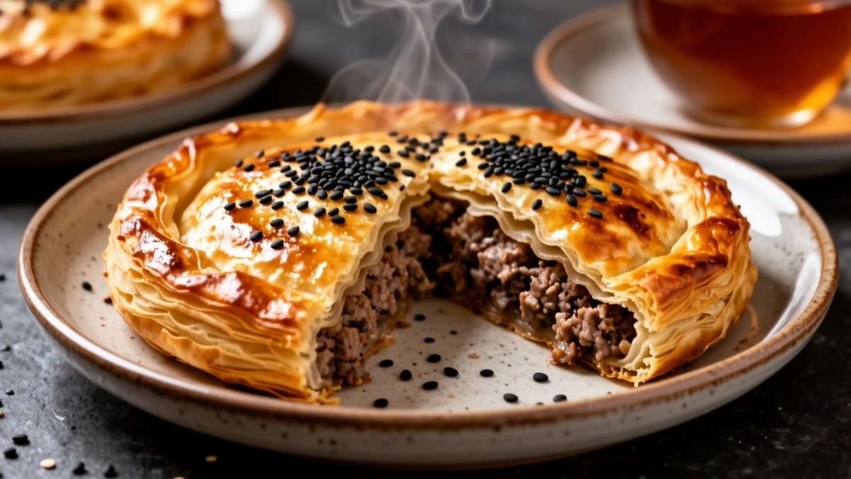 Обалденная лепёшка с мясом: хрустящая корочка и мягкая середина — готовится в два счёта