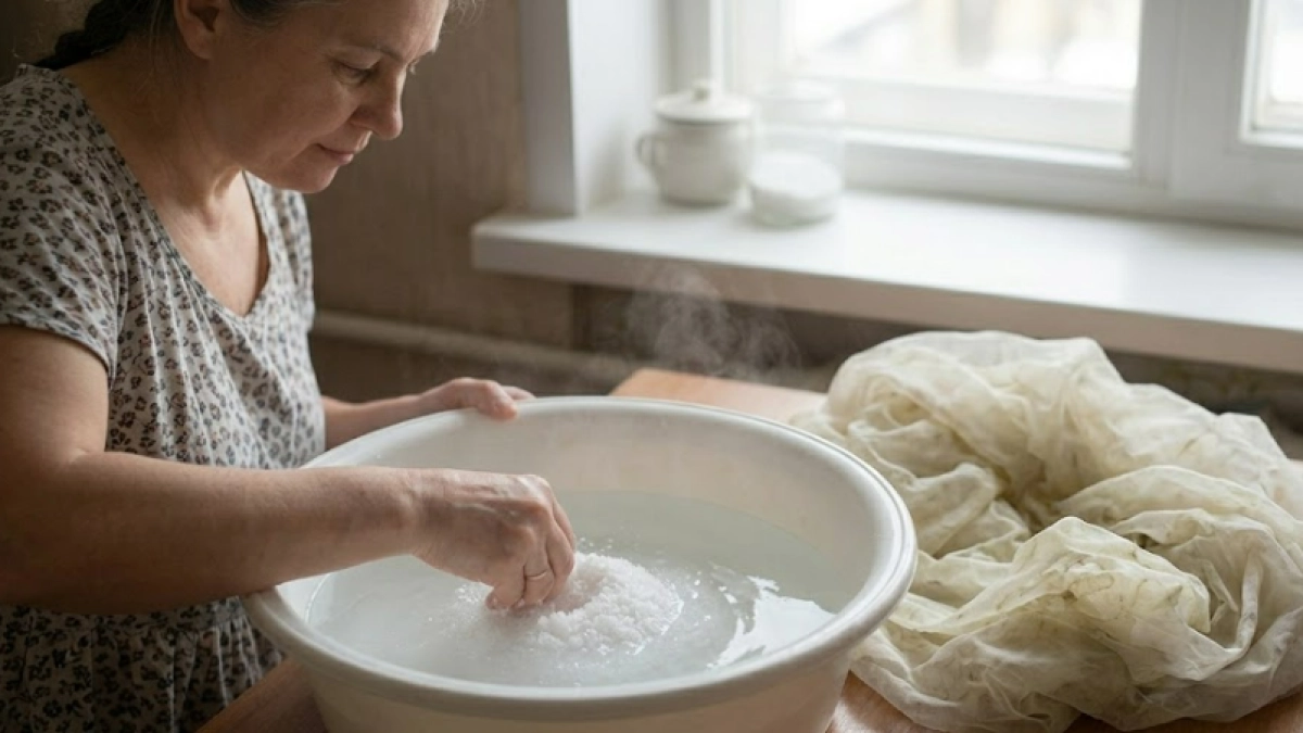 Добавляю в воду это копеечное средство: серые шторы становятся белоснежными за три минуты