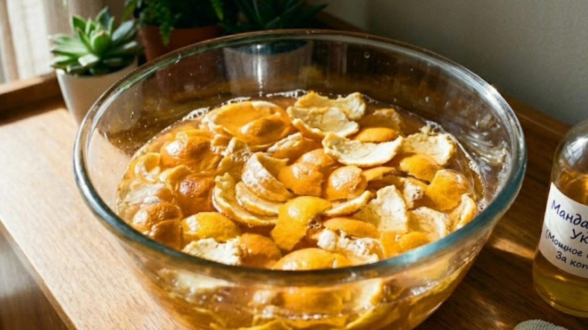 Залила мандариновые корки обычным уксусом: показываю, как за копейки получить мощное средство для сияния всей кухни