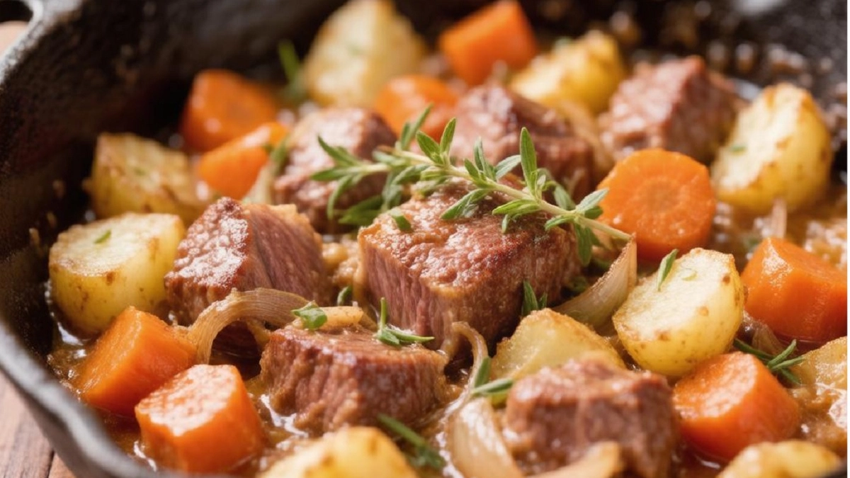 Жаркое по-деревенски, от которого семья не отходит от стола: мясо тает во рту, а готовится проще некуда