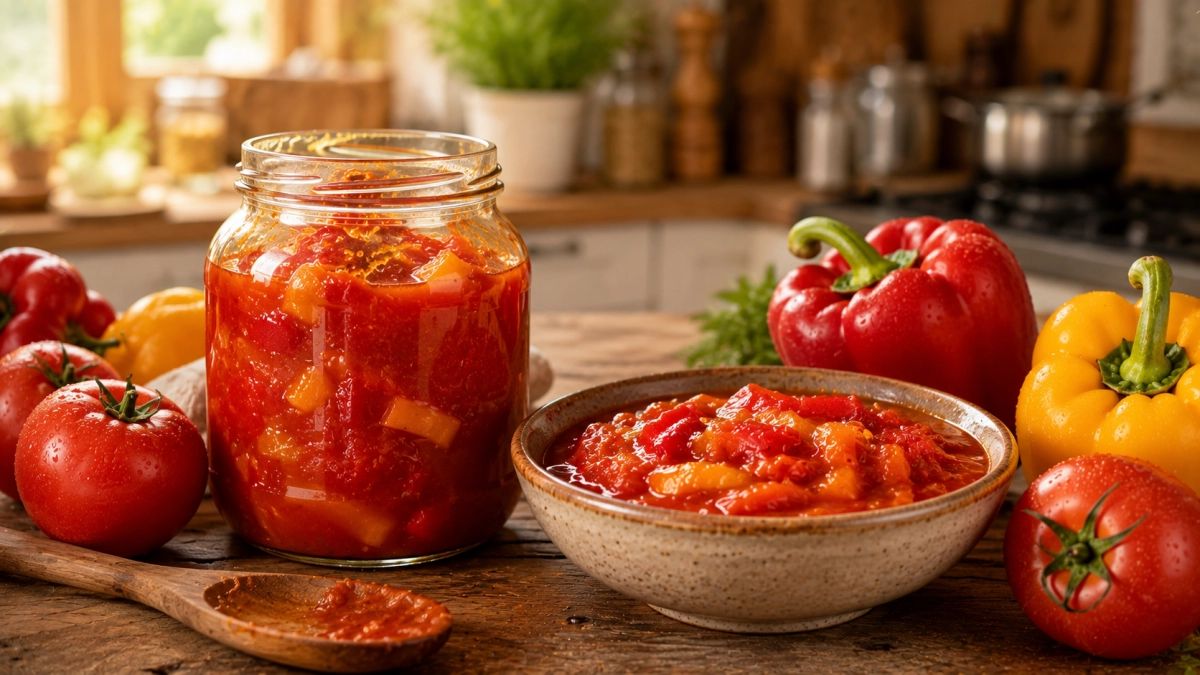 Лечо «20 минут» готовлю из мясистых помидоров: соус выходит густым, а перец остаётся целеньким