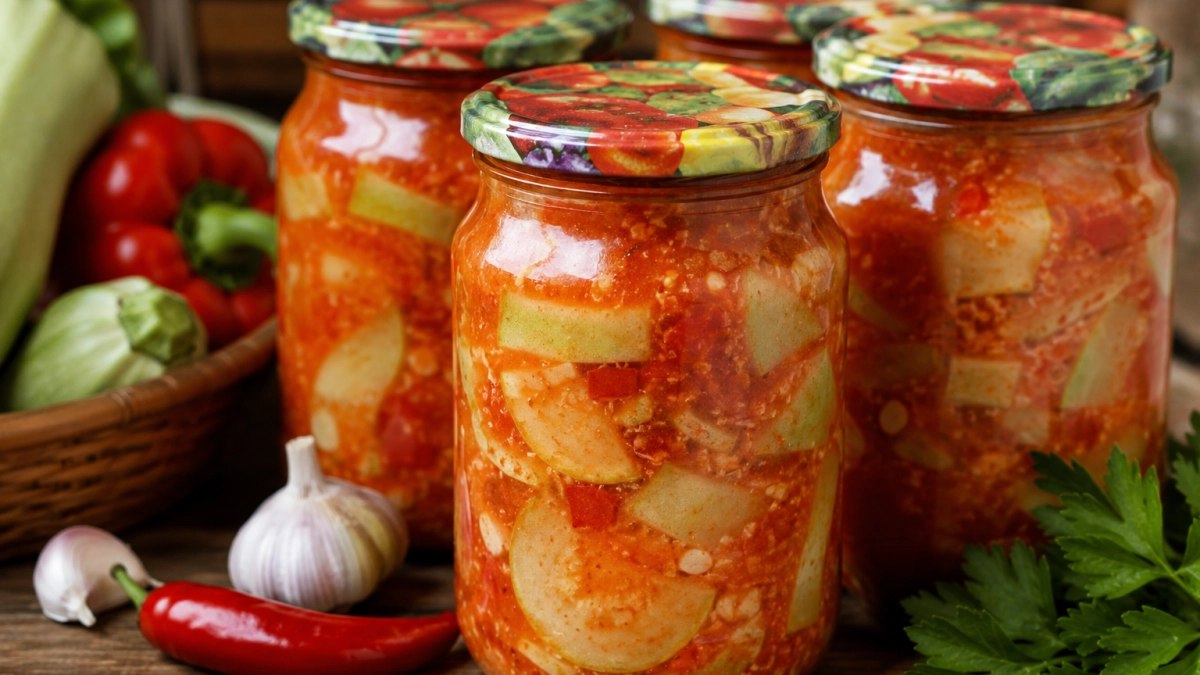 Кабачки не замораживаю — закатываю с помидорами и перцем: получается тот самый «Тёщин язык»