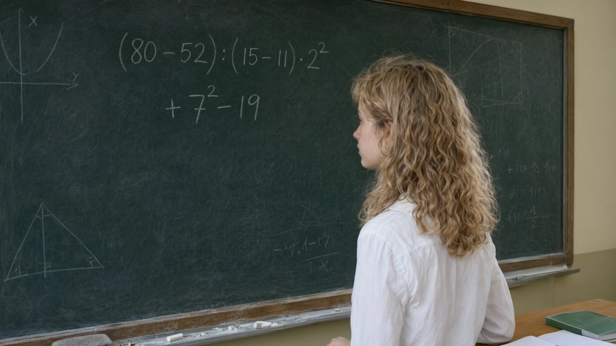 Кажется простым, пока не начнешь считать: решите (80 − 52) : (15 − 11) · 2² + 7² − 19