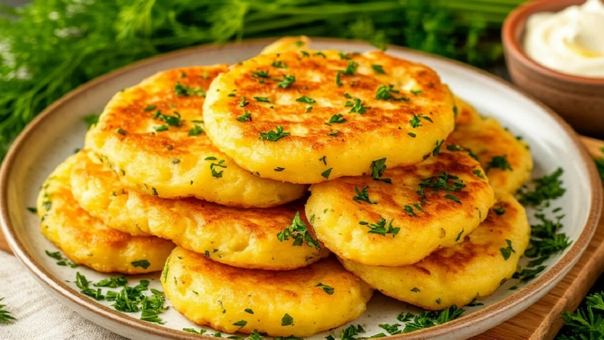 Беру картофельное пюре и зелёный лук — и на столе гора вкуснейших лепёшек: идеально к супу, мясу и просто со сметаной