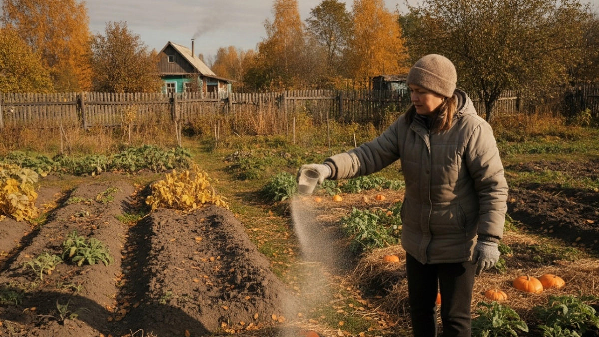 Сыплю всего 2 стакана на «квадрат» — и к весне земля становится мягче пуха и жирная, как чернозём