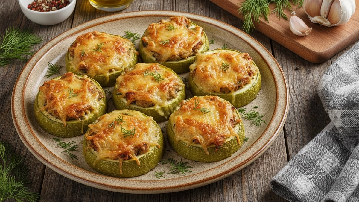 Кабачки больше не жарю в тонне масла: пеку кружки-вкусняшки под румяной шапочкой — идеальная закуска-гарнир